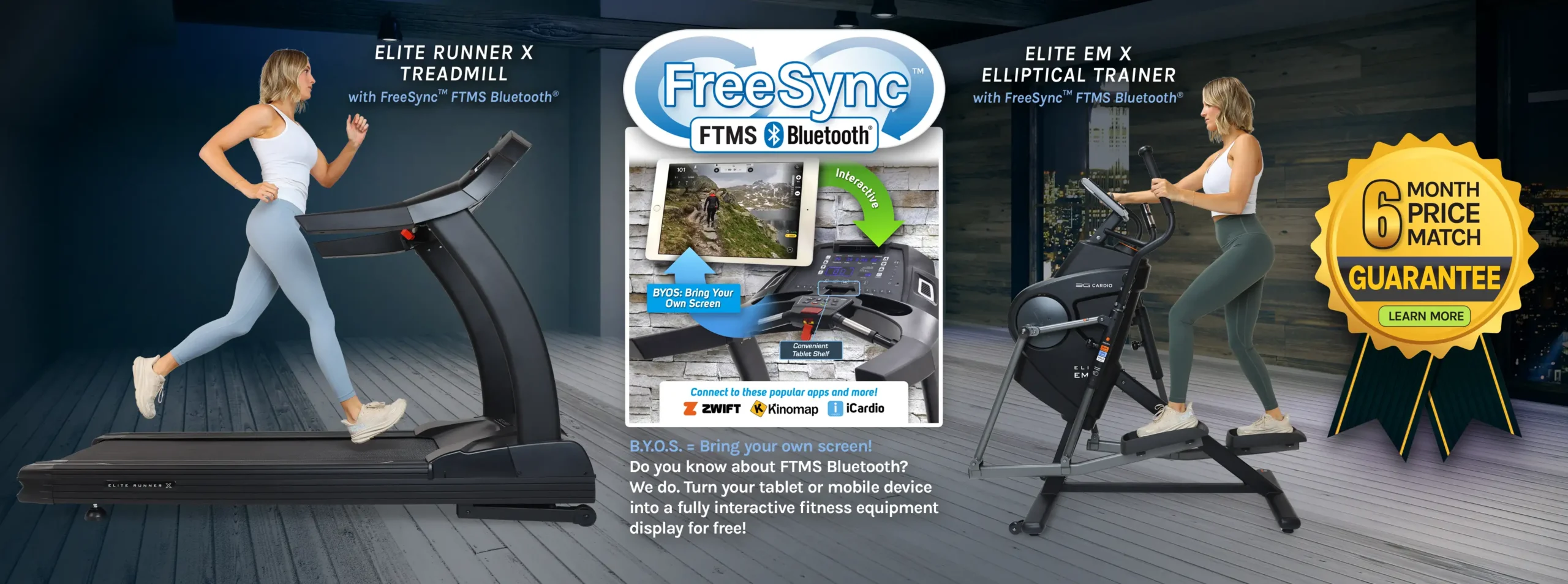 3G Cardio Fitness Equipment with our new FreeSync™ with FTMS Bluetooth®